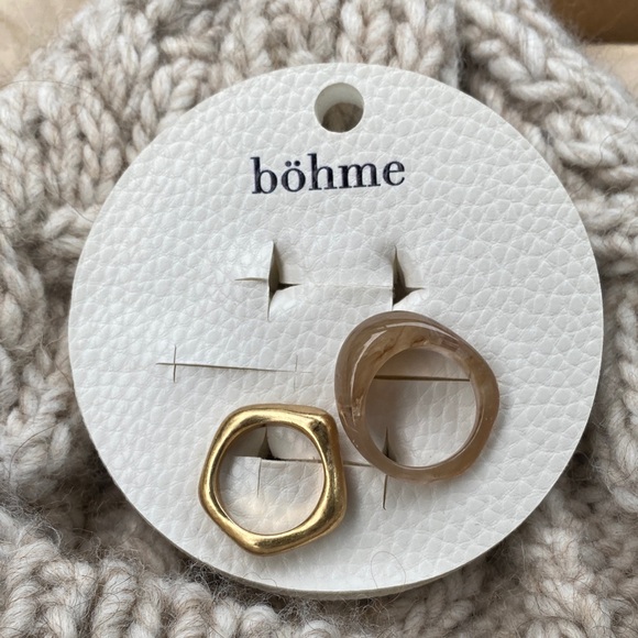 Bohme Gold and Tan Ring Duo - Picture 2 of 3